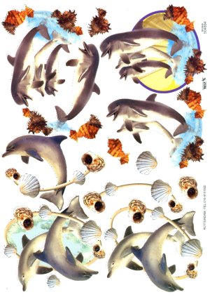 A4 Decoupage Sheet - Dolphins (504694)
